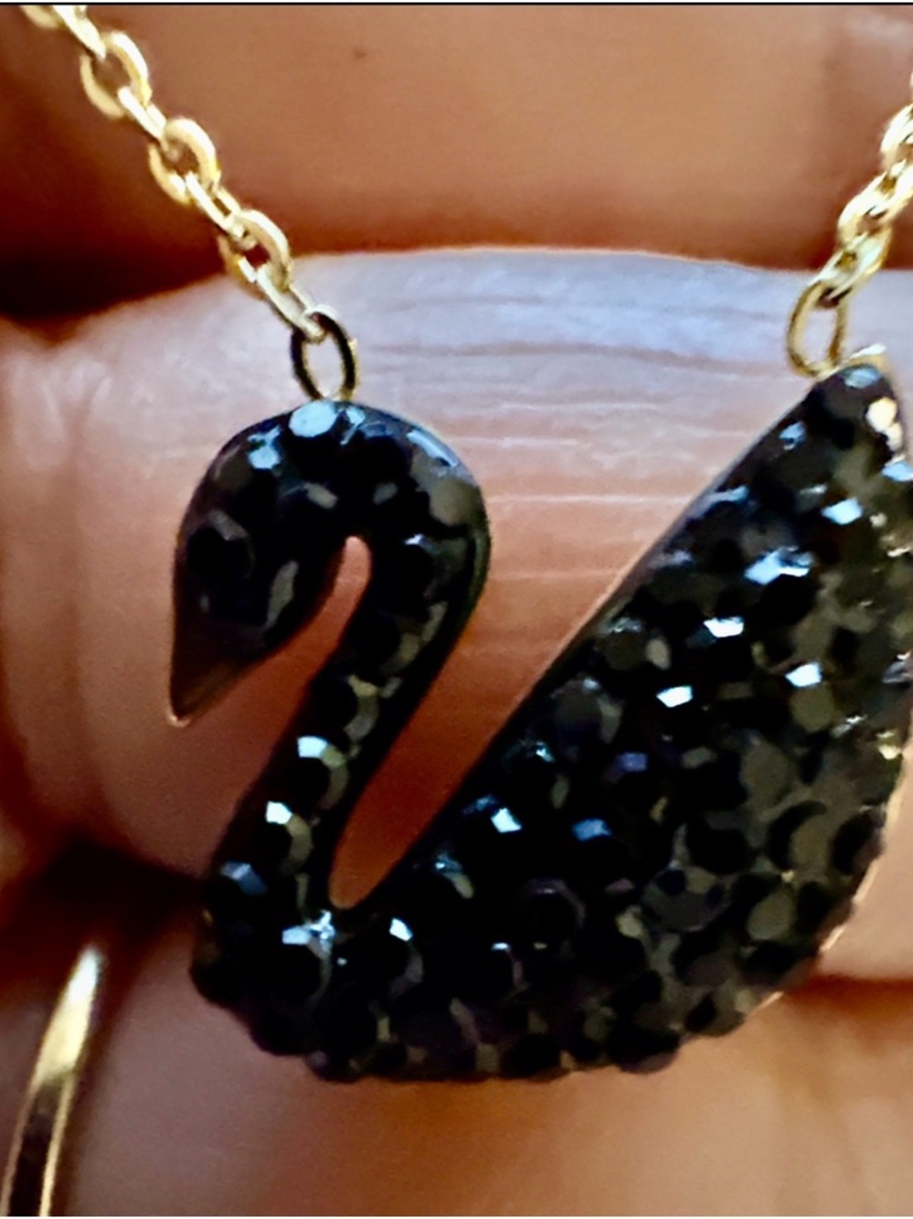 Black Swan Pendant Necklace - Picture 3 of 3